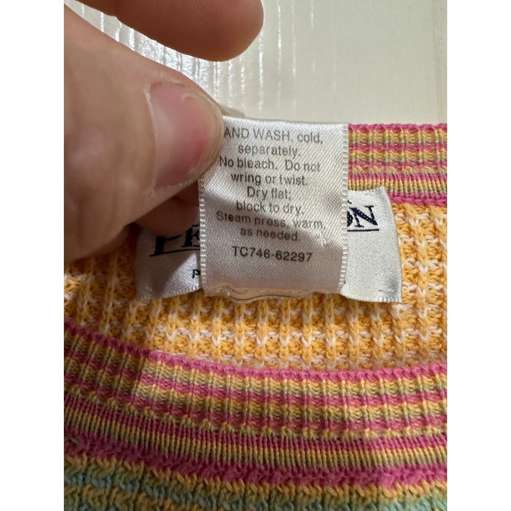 Pendleton Sweater 100% Cotton Crew Neck Striped Print Multicolor Size Medium - Picture 6 of 7